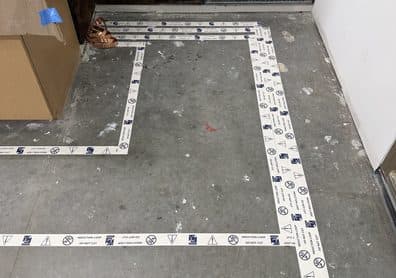 Tape protected and labeled before flooring