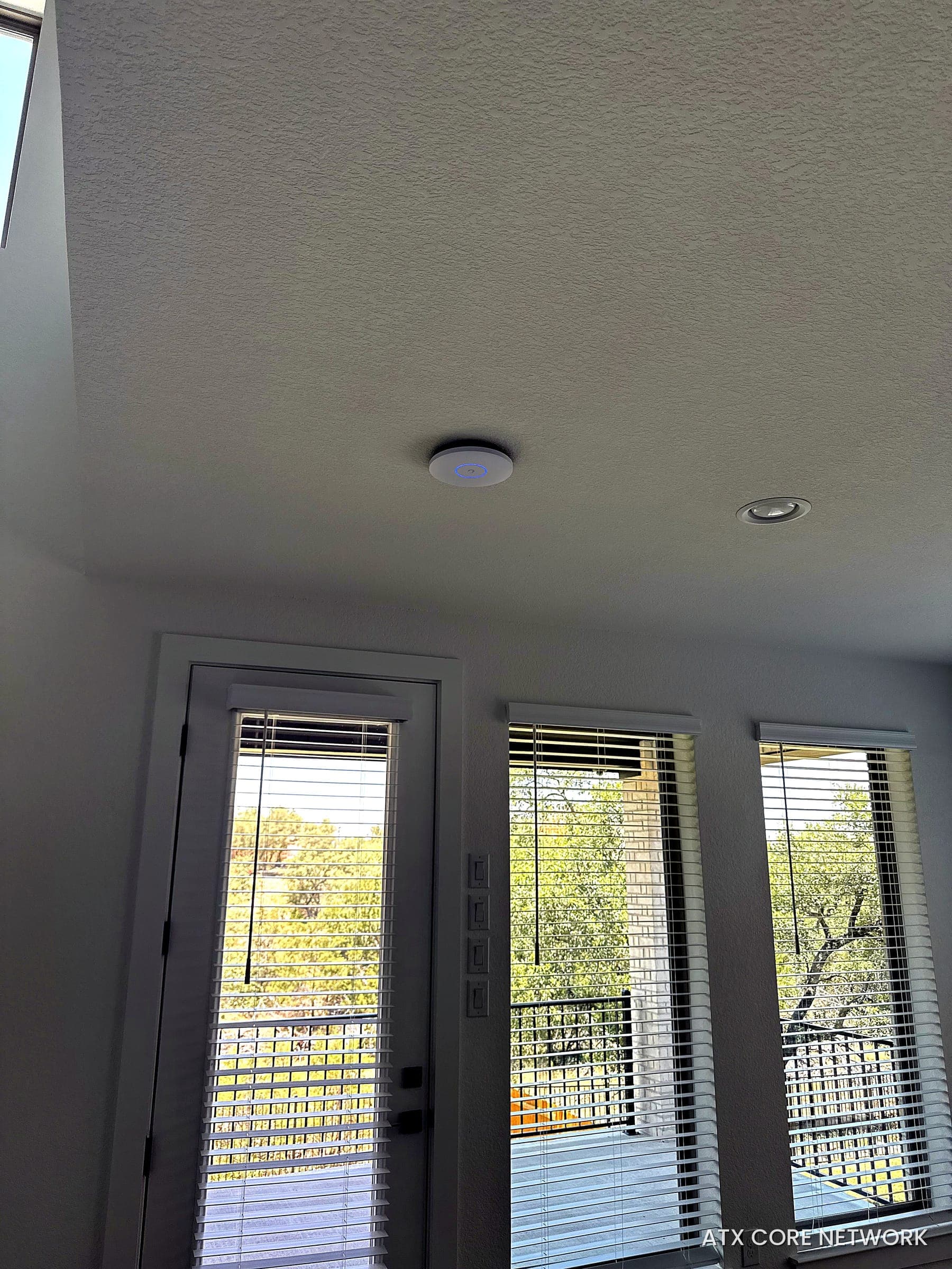 Ceiling-mounted Wi-Fi access point for whole-home coverage